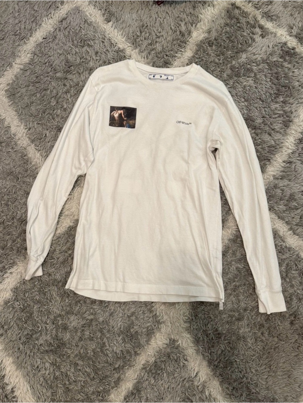 Off-White White Long Sleeve Graphic Logo Tee